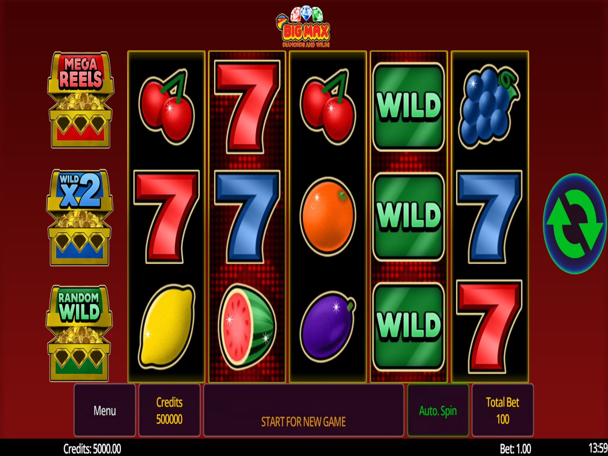 Big Max Diamonds and Wilds Slot by Swintt - GamblersPick