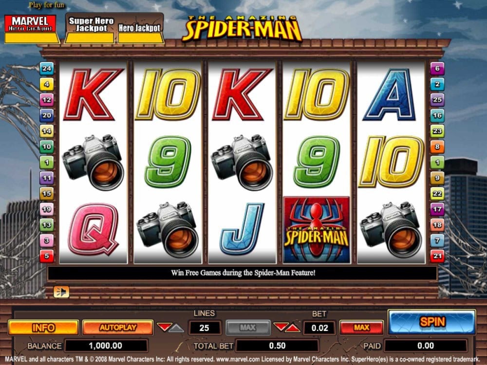 Sky Casino Spiderman Free Spins